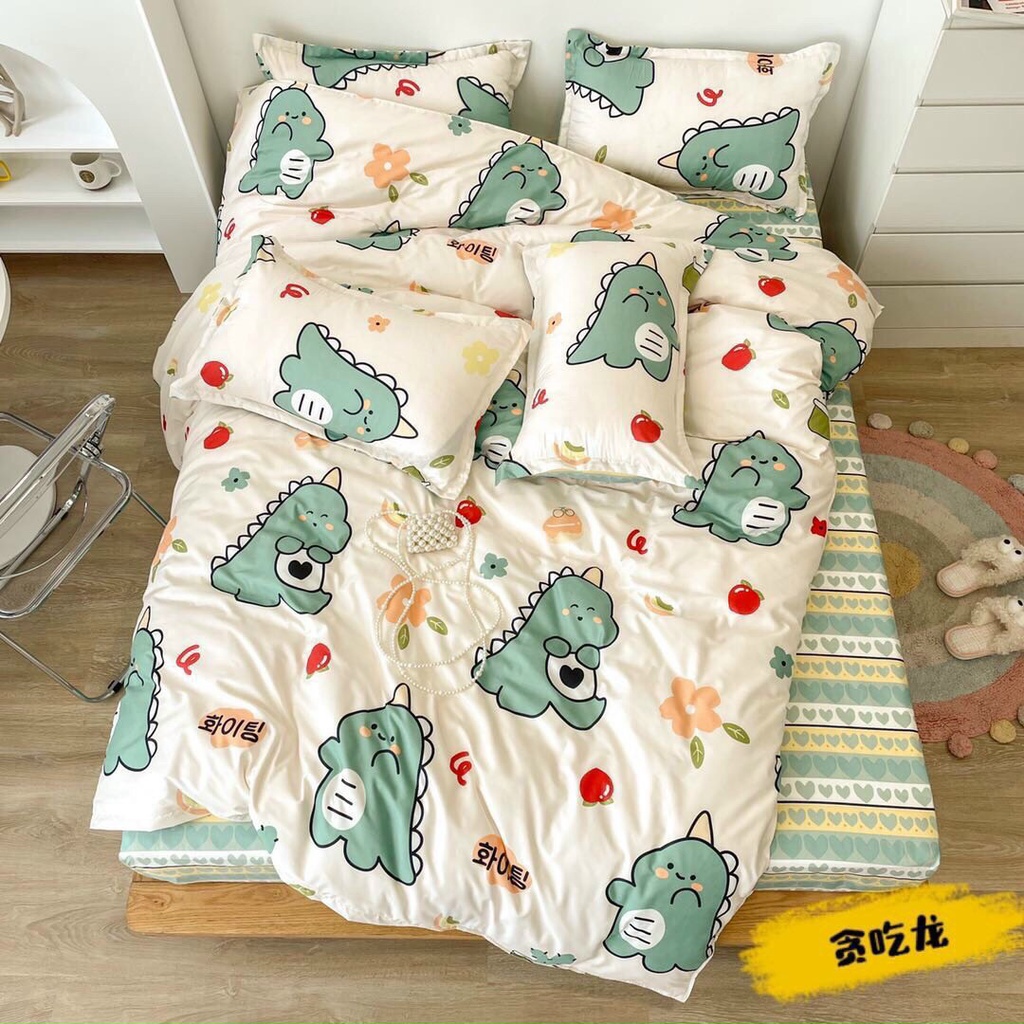 [BST 9] Bộ chăn ga gối Cotton Poly EmmiBedding phong cách Hàn Quốc Drap giường cotton hot trend (không kèm ruột)