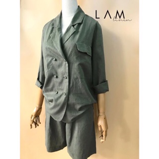 Set Blazer Lửng vải linen