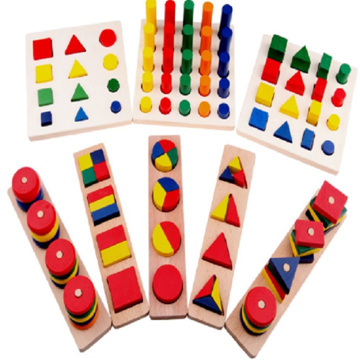 Bộ Giáo Cụ Montessori - 8 Món - Đồ Chơi Giáo Dục Gỗ An Toàn Cho Bé