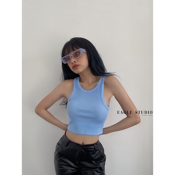 Áo ba lỗ nữ trơn dáng croptop chất thun gân Mỹ ( Basic TankTop)