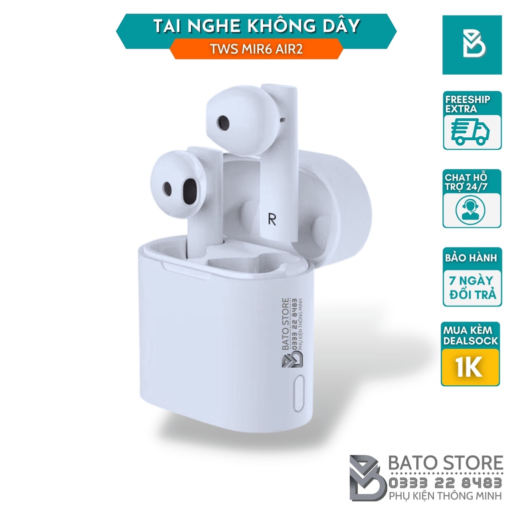 Tai nghe Bluetooth TWS Mir6 Air2 - Âm thanh hay và khả năng chống ồn chống nước.