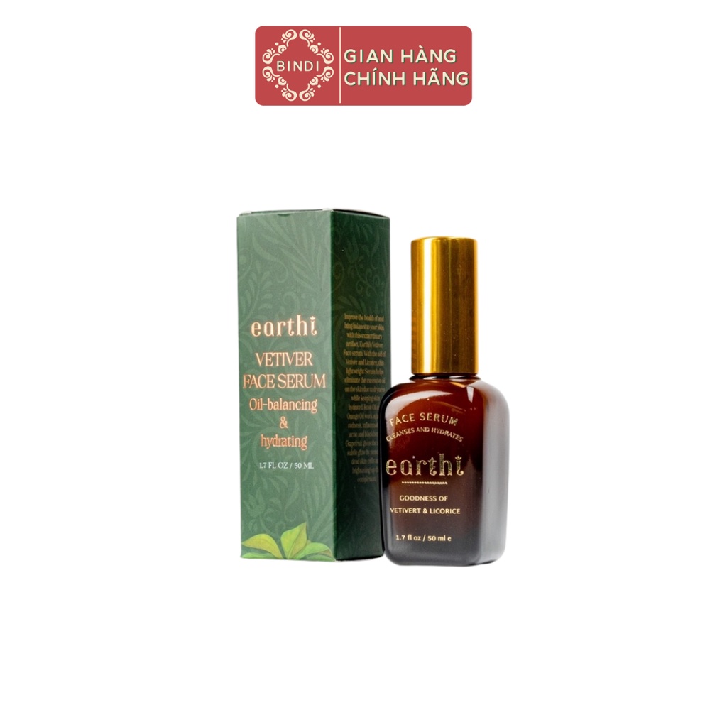 Serum Earthi Cỏ Hương Bài cân bằng da &amp; cải thiện mụn 50ml