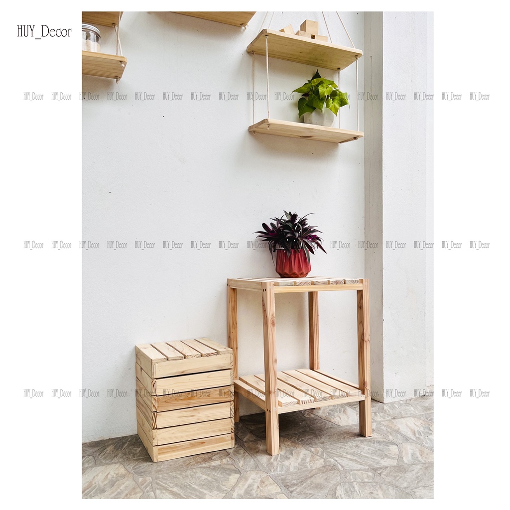 KỆ VUÔNG 2,3 TẦNG MÀU GỖ TỰ NHIÊN / HUY_Decor