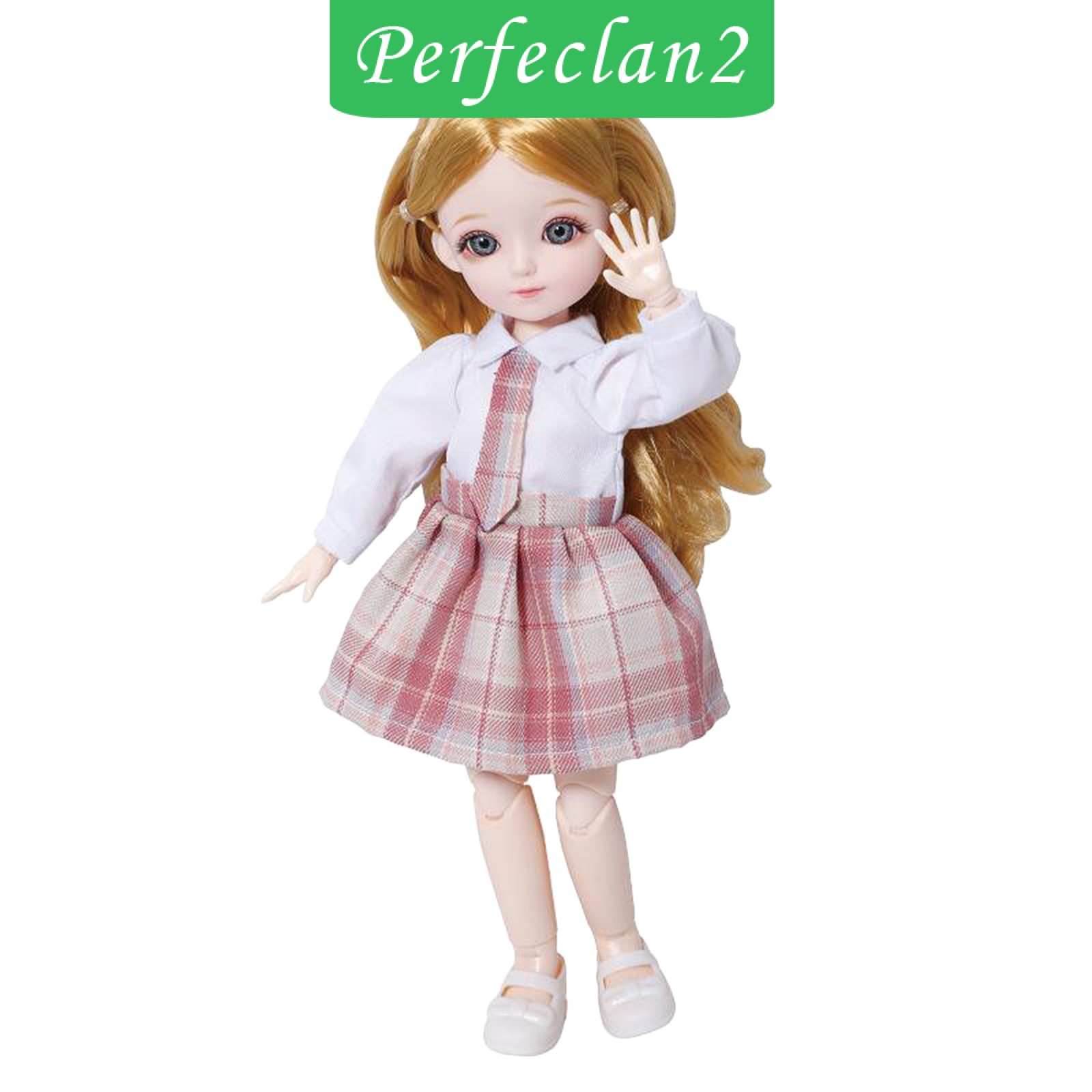 Bộ 2 Búp Bê 12 Inch Bjd 1 / 6 30cm Kèm Tóc Giả Màu Vàng Đồng Cho Bé Gái