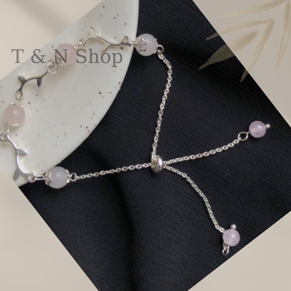 Vòng tay, lắc tay nữ thanh lịch, cành hoa, vòng tay đá tổng hợp