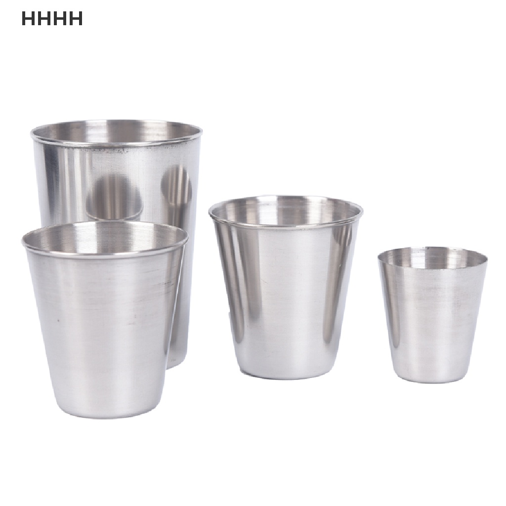 Bộ 4 Cốc Nước Bằng Thép Không Gỉ Có Nắp Tiện Dụng