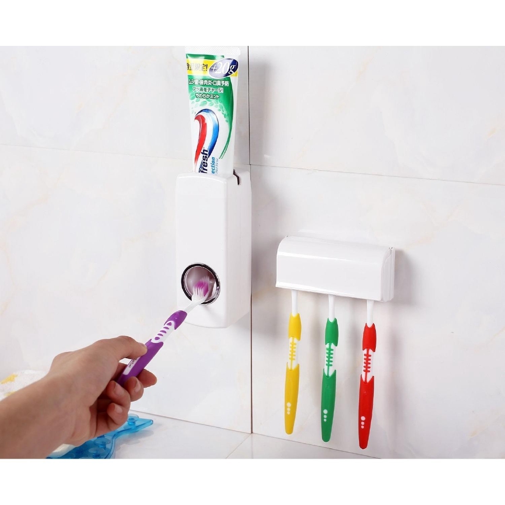 Bộ dụng cụ lấy kem đánh răng tự động giá treo đỡ kem đánh răng Touch Me chất liệu cao cấp Phặn Phặn