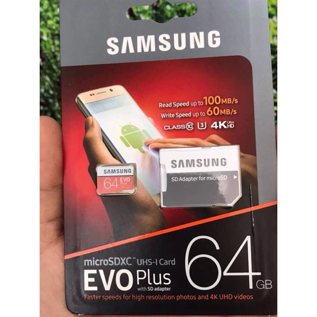 Thẻ nhớ 64Gb Samsung Plus U3 ghi hình 4K