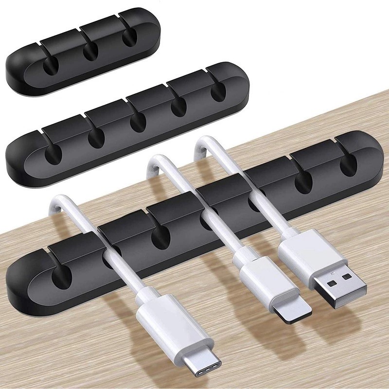 Kẹp giữ dây cáp sắp xếp gọn gàng bằng silicon tự dính tiện dụng