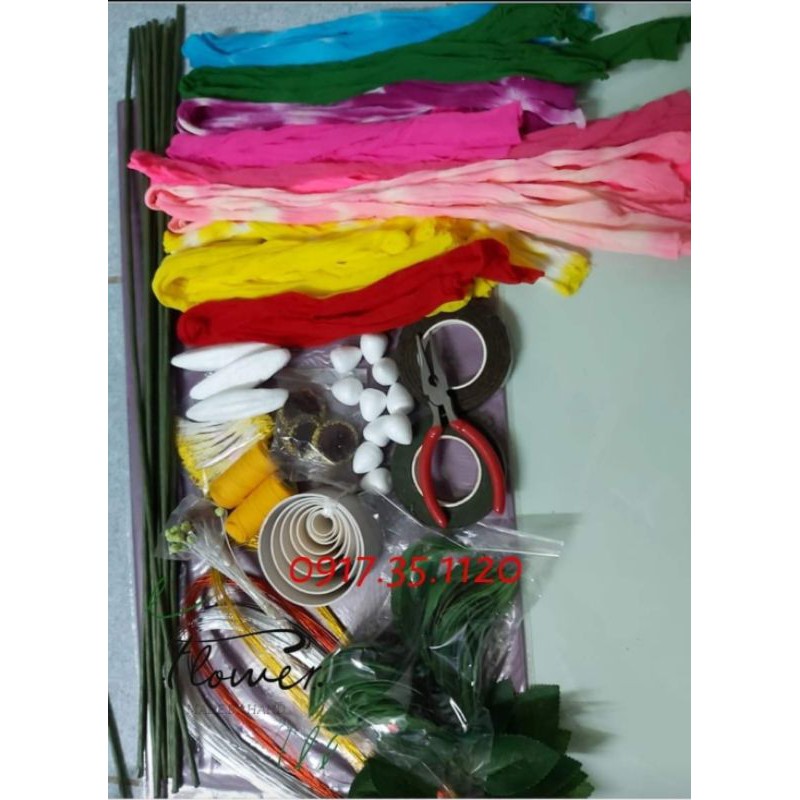 Set Nguyên liệu đầy đủ làm các loại hoa cho người mới bắt đầu