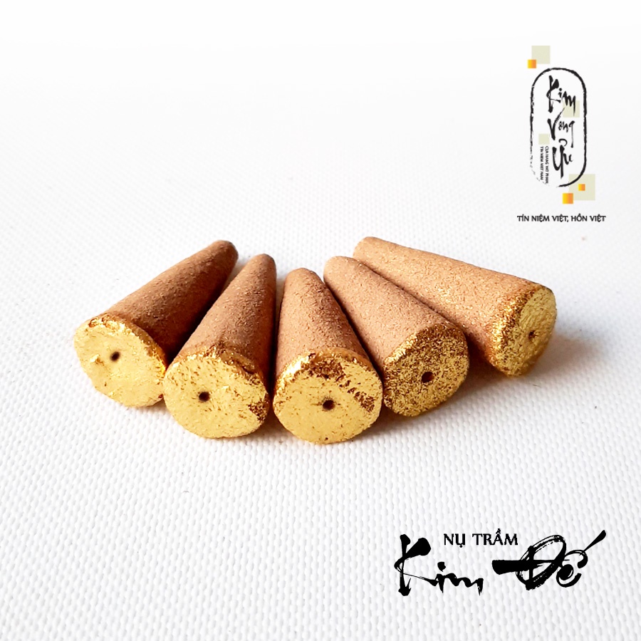 Nhang Nụ Trầm Kim Đế - nụ hình tháp đế vàng NT01 và NT02 viên dùng cho xông nhà giúp tẩy uế, xua đuổi vận xui