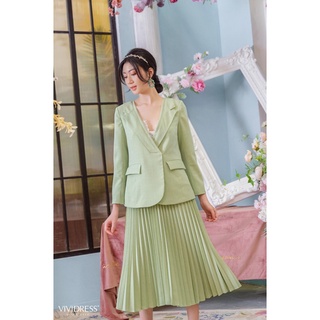 Chân váy xếp ly kèm bell 002 xanh