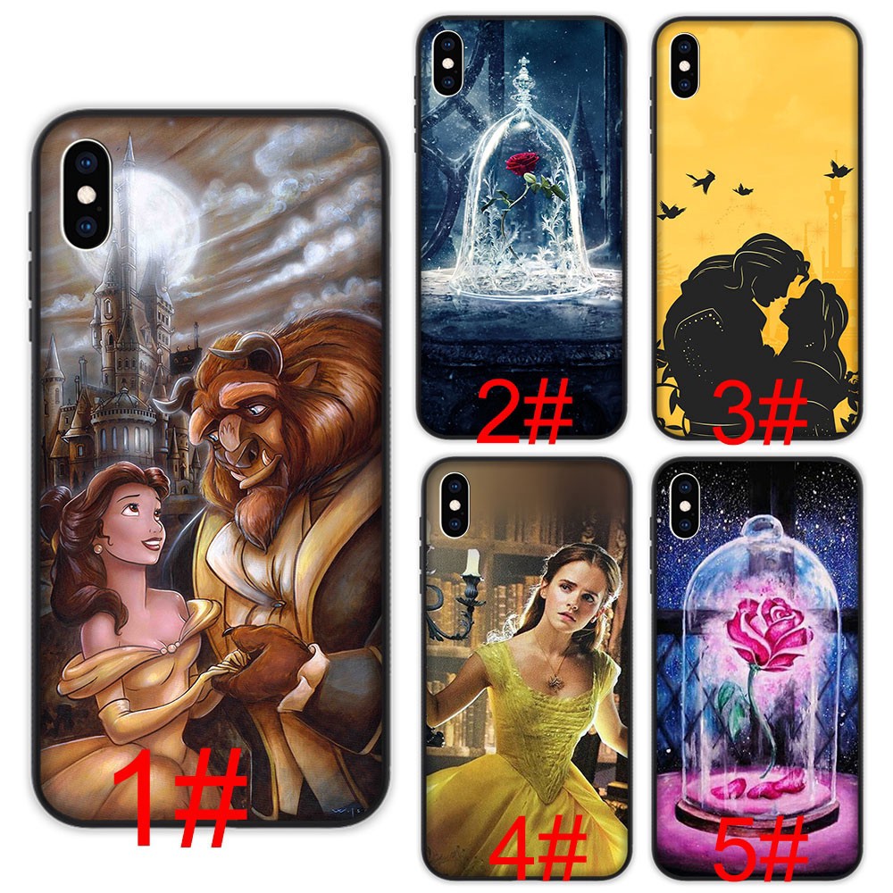 Ốp điện thoại mềm họa tiết Beauty and The Beast cho iPhone 8 7 6 6S 5 5S SE Plus X XS Max