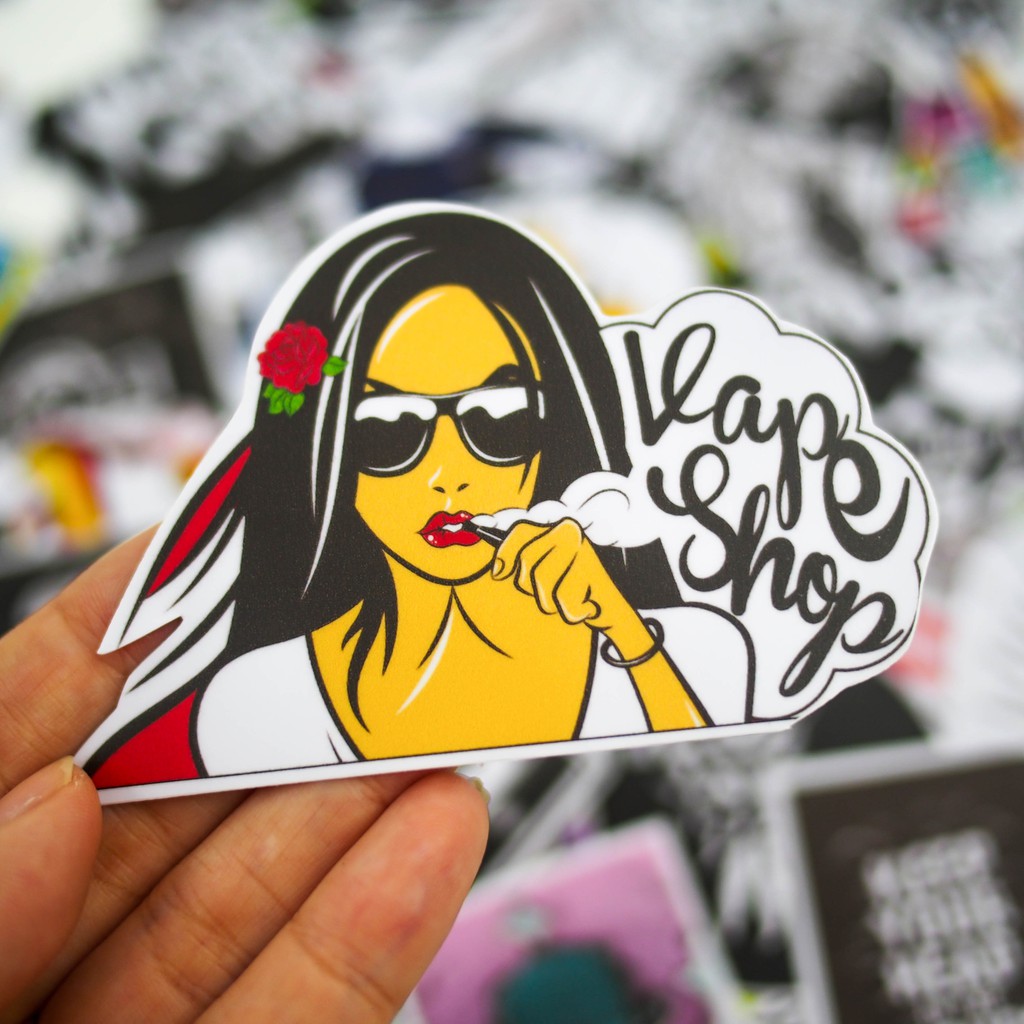 Bộ 100 sticker hình dán-Chủ đề Vape[Thương hiệu StickerFactory]