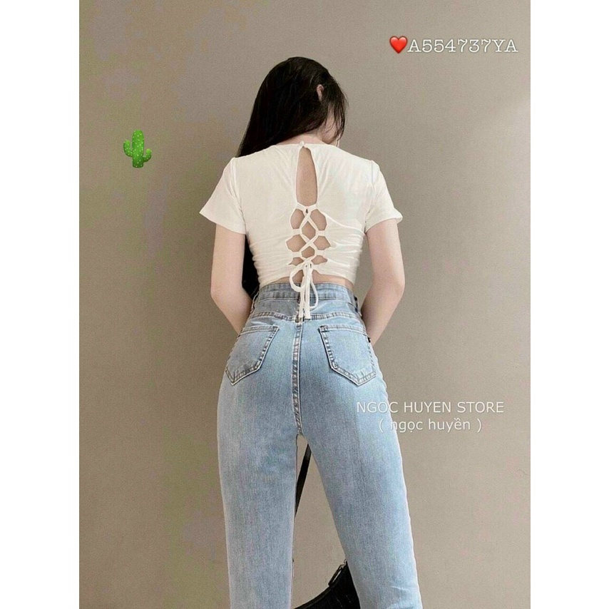 Áo Hở Lưng Đan Dây Chéo Lưng Có Mút Ngực 40-55Kg Rút Dây Sau Lưng