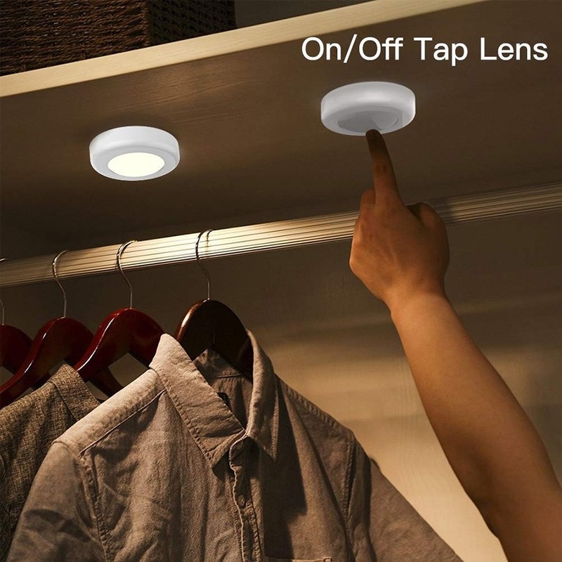 1 Đèn LED Tròn Không Dây Chạy Bằng Pin Tự Dính Trang Trí Nhà Cửa