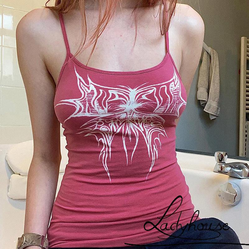 Áo Yếm Hai Dây Hở Lưng In Họa Tiết Phong Cách Gothic Thời Trang Mùa Hè Dành Cho Nữ