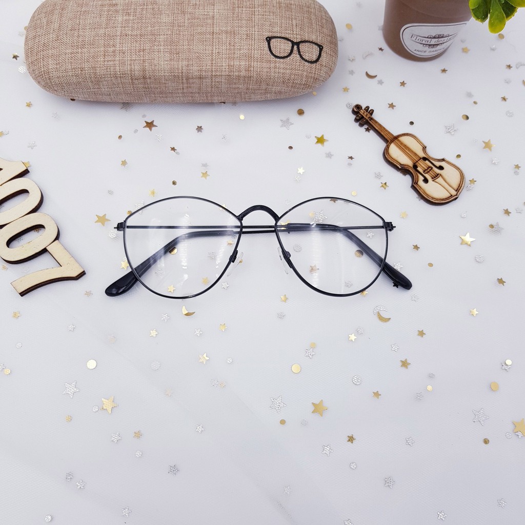 Mắt kính giả cận gọng xi hàn quốc form bầu💖FREESHIP💖gọng kính mát nữ sang chảnh AH1007 | BigBuy360 - bigbuy360.vn