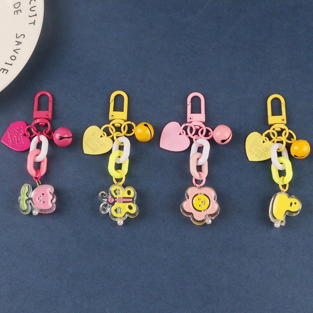 Móc Khóa Hình Trái Tim / Hoa / Chuông Phong Cách Hàn Quốc Độc Đáo Thời Trang