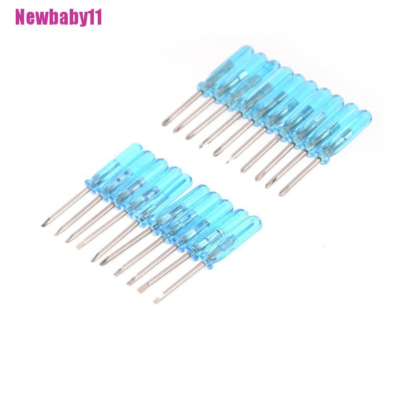 Set 10 / 10 Tua Vít Đầu Dẹt Mini Cầm Tay Bằng Nhựa Tiện Dụng