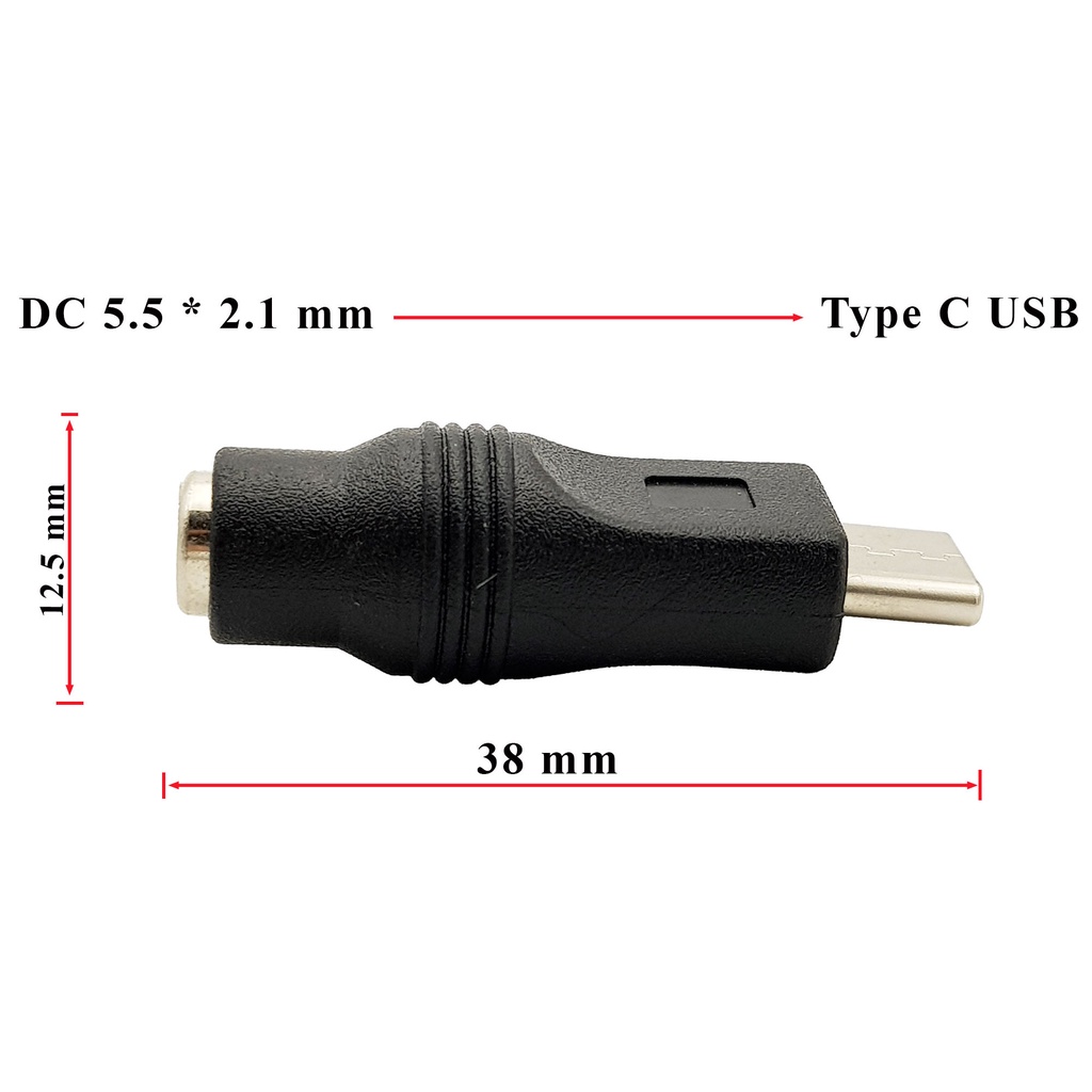 Đầu chuyển đổi DC 5.5x2.1mm sang USB type C