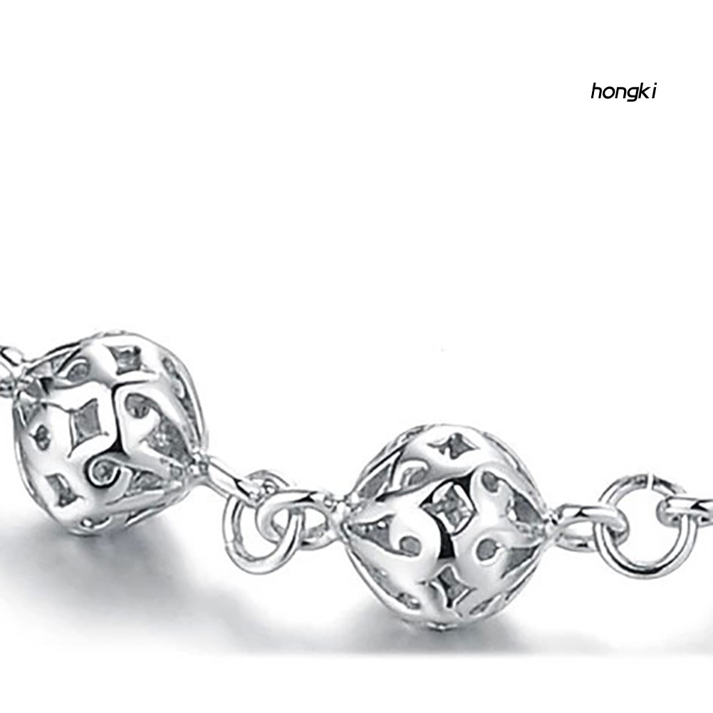 Vòng tay hợp kim mặt hình quả cầu rỗng thời trang dành cho nữ