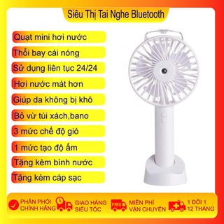 [Loại 1] quạt mini cầm tay phun sương F68, pin lâu, dùng 24 trên 24 , tặng kèm bình nước