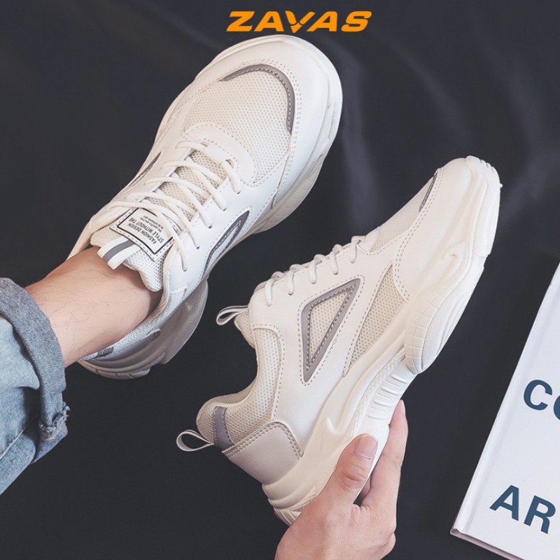 Giày thể thao nam đế cao ZAVAS đi êm chân form giày sneaker thoáng khí đế cao su công nghệ ép nhiệt_S391