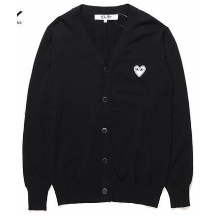 Thời trang play comme des garcons CDG cổ thuyềnÁo len dệt kim đàn ông và đàn bà