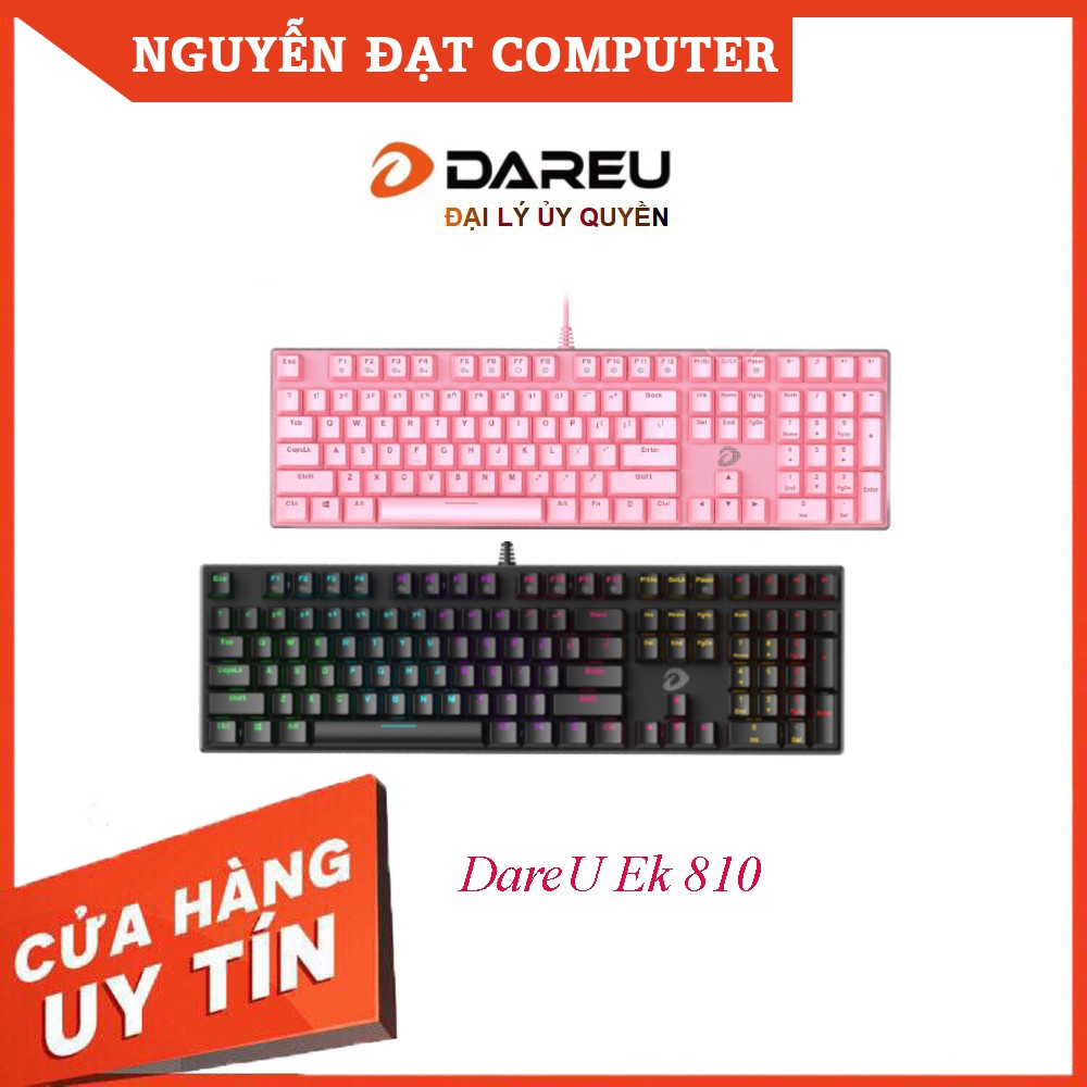 Bàn phím cơ Gaming DAREU EK810 Black (MULTI-LED, Blue/ Brown/ Red D switch) - Bảo hành 24 tháng