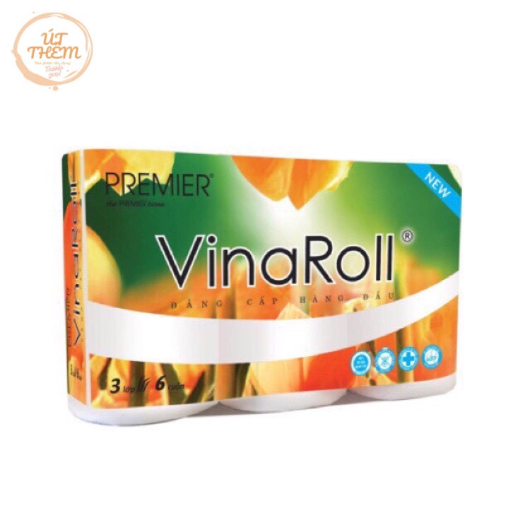 Giấy Vệ Sinh VinaRoll 6 Cuộn 3 Lớp Cao Cấp Không Lõi