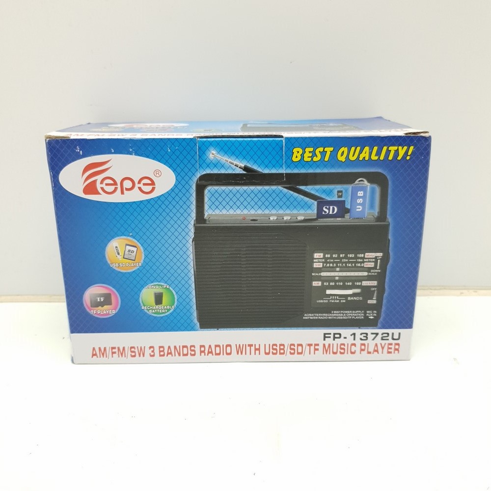 Đài Radio Pin Sạc FEPE FP-1372U FM/AM/SW/USB/SD