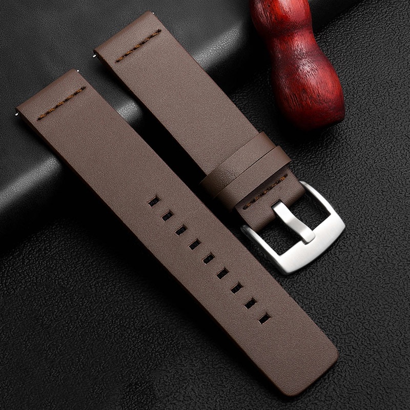Dây Đeo Bằng Da 20mm 22mm 18 24mm Tháo Gỡ Nhanh Cho Đồng Hồ Thông Minh Samsung Galaxy Watch 3 Active2 40 44mm Huawei Watch Gt 2