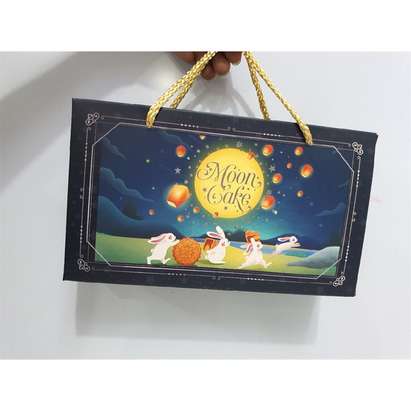 Hộp trung thu 2 bánh ⚡ HÀNG CAO CẤP ⚡ hộp đựng bánh hình Thỏ Đêm Thu siêu xinh