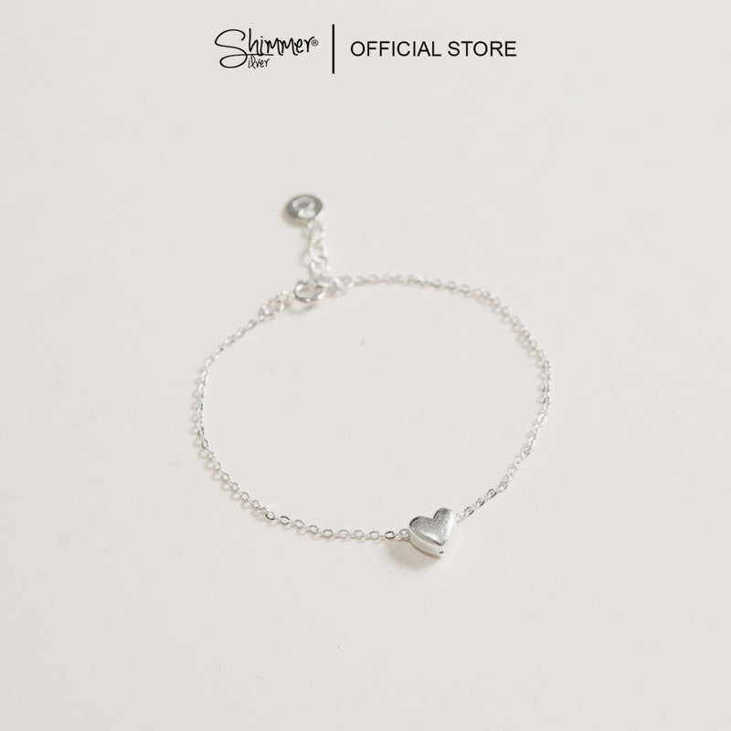 Lắc Tay, Vòng Tay Nữ Bạc 925 Cao Cấp SHIMMER SILVER MINI HEART Hình Trái Tim Nhỏ Quà Tặng 8/3 Ý Nghĩa