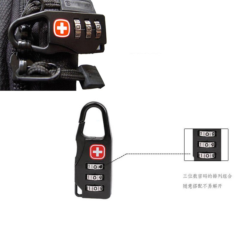 Ổ khóa mini bằng hợp kim kẽm dạng 3 vòng khóa xoay