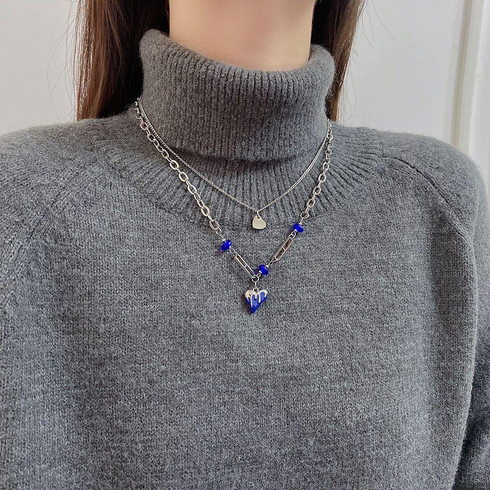 AROMA Vòng cổ Mặt Trái Tim Phong Cách Hip Hop Thời Trang Cho Nữ