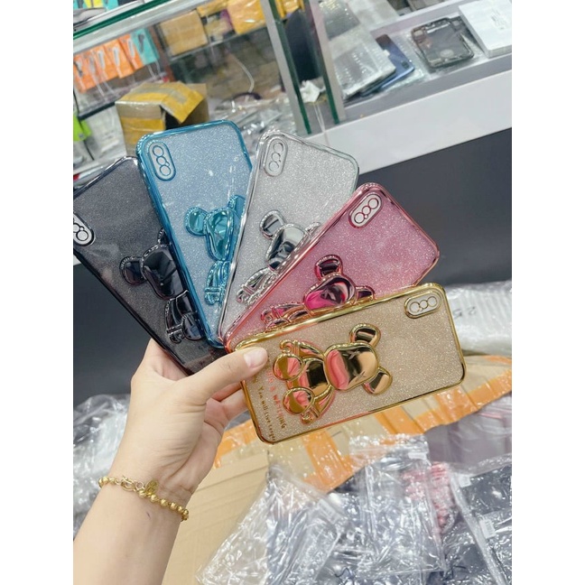 ốp gấu nhũ iphone