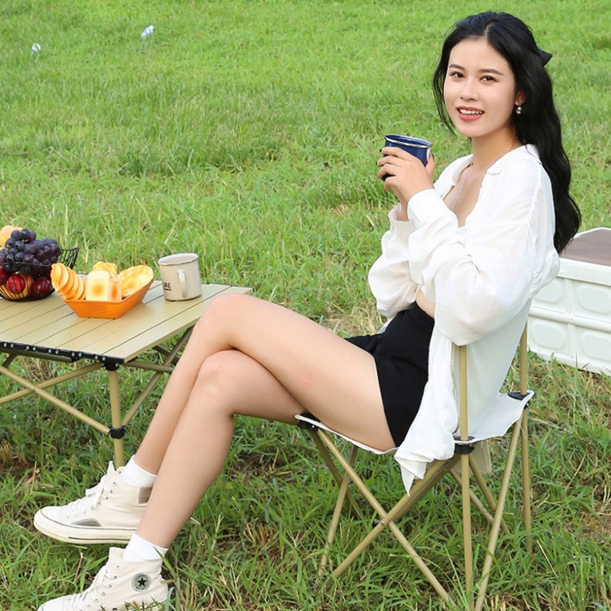 Ghế xếp du lịch, ghế dã ngoại, ghế tháo lắp dễ dàng đi câu và Đi Phượt cắm trại Picnic vùng gia đình_ibb