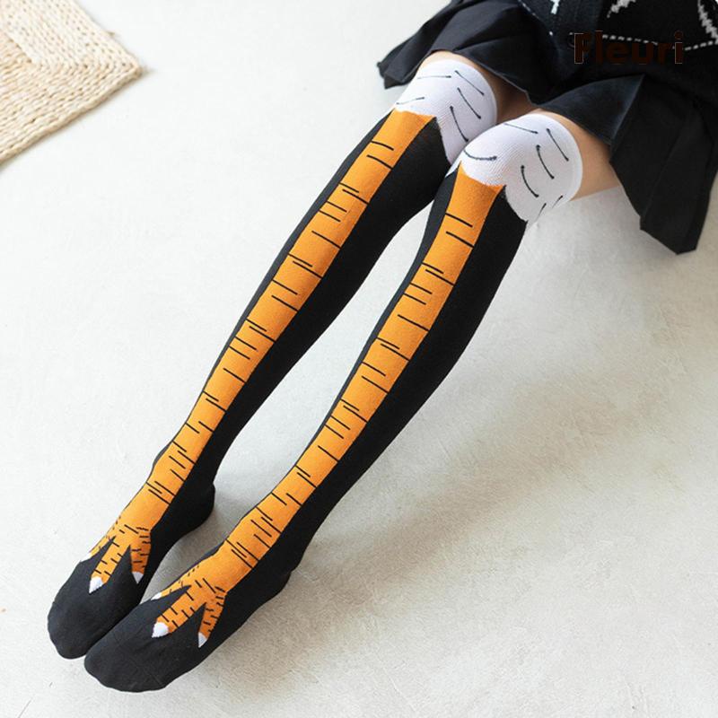 Vớ Cao Đến Đầu Gối Họa Tiết Chân Gà Vui Nhộn Mới Lạ