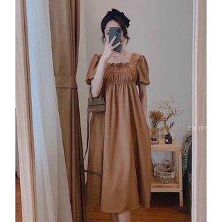 Váy Bầu Đầm Bầu Thiết Kế Chất Lụa Hàn Tay Ngắn,Nhúm Ngực Siêu Nhẹ, Mềm Mát A091 Lin Store66