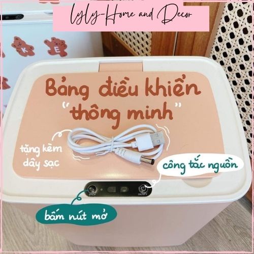 Thùng đựng rác cảm ứng thông minh nắp đậy kín- Thùng đựng rác cổng sạc usb- Lyly