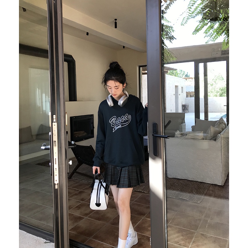 NRVP Áo Hoodie Nữ Tay Dài Dáng Rộng Thời Trang Phong Cách Hàn Quốc