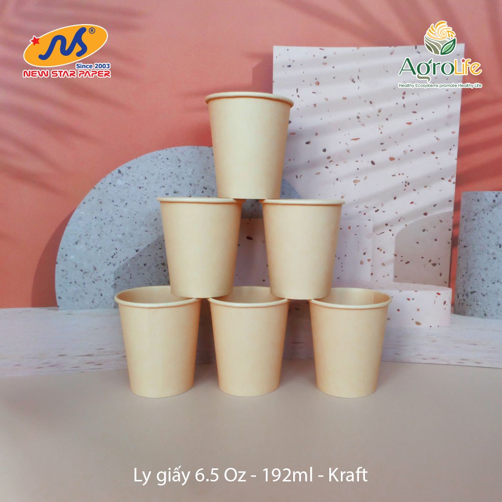 Lốc 50 ly giấy 6.5oz ~ 192ml hiệu AgroLife | BigBuy360 - bigbuy360.vn