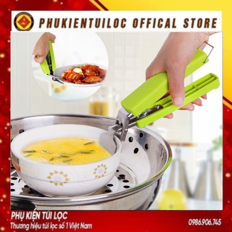 Combo Kẹp Gắp Đồ Nóng, Đồ Hấp KIM LOẠI T1 Thông Minh - Dụng Cụ Gắp Inox Có Lò Xo- Phukientuiloc.com