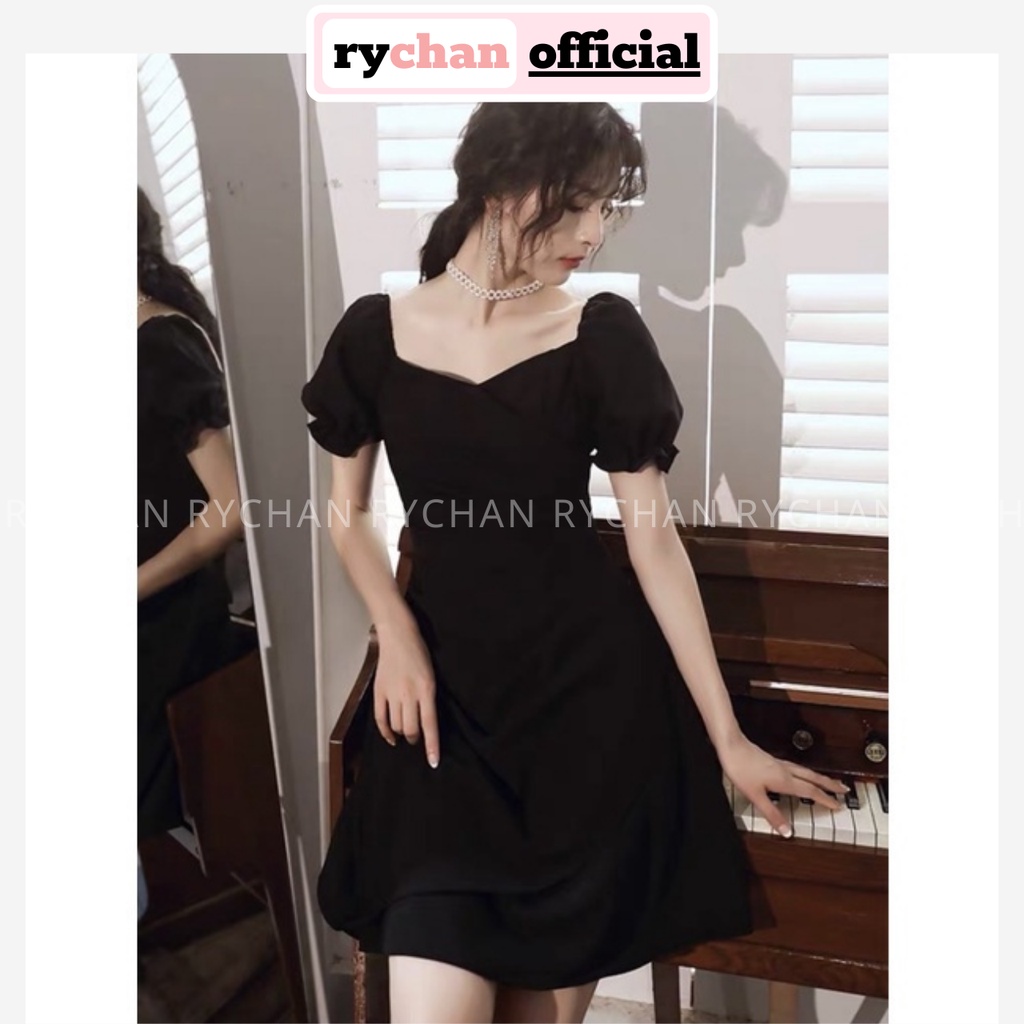 [ẢNH THẬT CUỐI] Đầm Thiết Kế Nữ Trễ Vai Đắp Chéo Tà Xếp Li Tay Phồng Chun Sang Chảnh Màu Đỏ Trắng Đen - DX9872
