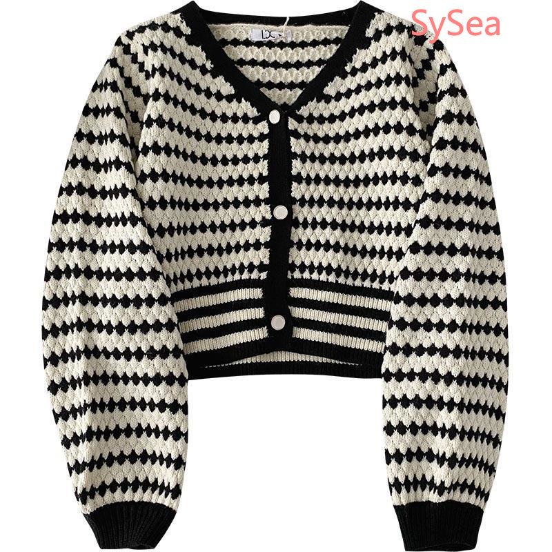 Áo Khoác Cardigan Plus size Họa Tiết Kẻ Sọc Phong Cách Retro Hàn Quốc