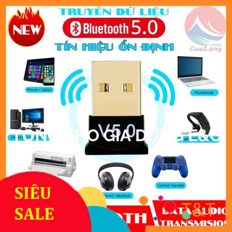 thiết bị tạo bluetooth cho máy tính PC laptop 5.0 LOẠI TỐT bắt sóng cực khỏe và ổn định usb bluetooth 5.0