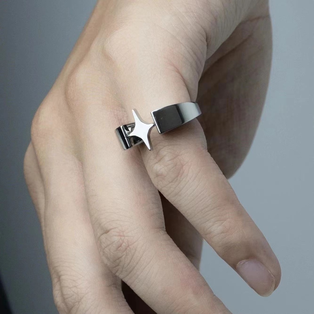 Nhẫn Đeo Tay Bằng Thép Titan Thiết Kế Đặc Biệt Dành Cho Nam Nữ