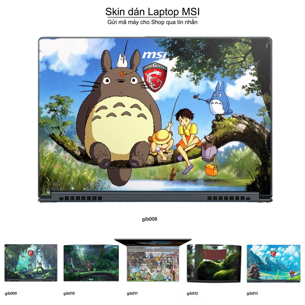 Skin dán Laptop MSI in hình Ghibli Studio (inbox mã máy cho Shop)
